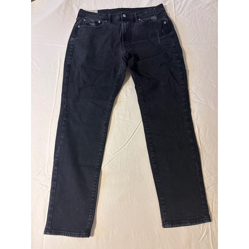 Abercrombie & Fitch Athletic Slim Jeans Mens 33x32 Black Distressed